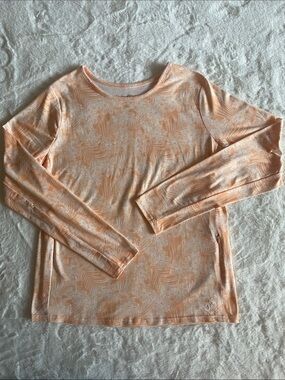 Hang Ten Ladies Long-Sleeve Peach Floral Print Top SZ L